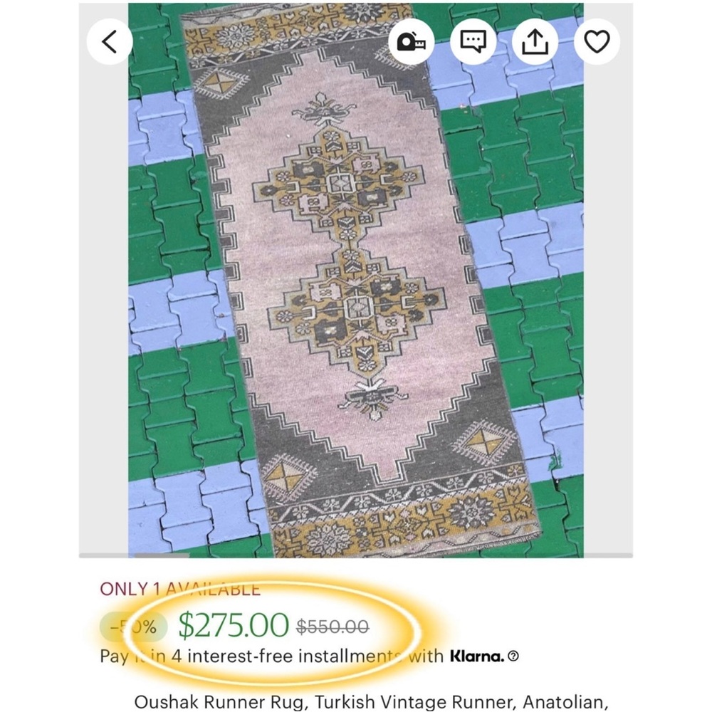 Sold on Ⓜ️ || Authentic Handmade Vintage Turkish Oushak Rug - Boho Runner - Picture 8 of 9